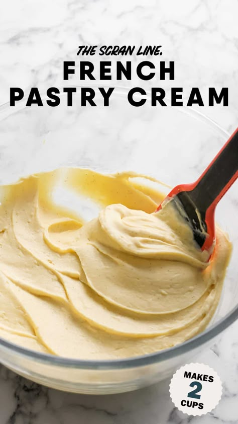 French Pastry Cream Recipe, Easy Pastry, French Custard, Cream Filling Recipe, French Pastries Recipes, Pastry Cream Recipe, Pastries Recipes, Cake Filling Recipes, Custard Desserts