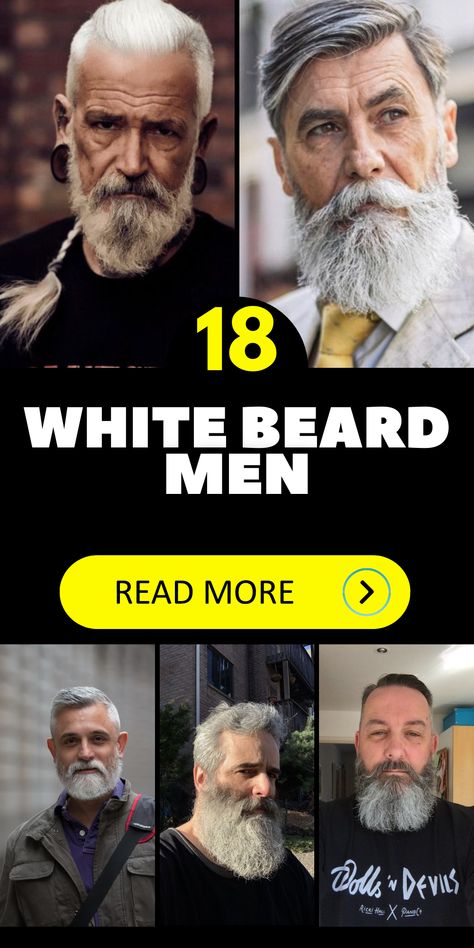 Get inspired by white beard men's fashion, including black and silver foxes, long hairstyles, Indian outfits, and piece tattoos. Discover Roger and Marco themes where one piece is real.White beard men set the style trend with black and silver foxes, long hairstyles, bald looks, Indian outfits, and piece tattoos. Explore what's wanted, including Roger and Marco inspirations. Silver Beard Styles, White Hair And Beard Men, White Beard Styles For Men, White Beards Men, Indian Mens Hairstyles With Beard, Buzzcut With Beard, White Beard Men, Beard Ideas For Men, Grey Hair Beard