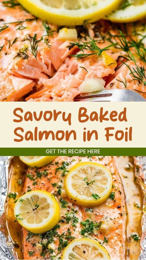 Delight your taste buds with this easy and delicious recipe for baked salmon in foil. This simple dish is perfect for a quick weeknight dinner or special gatherings. The foil helps seal in all the flavors, keeping the salmon moist and tender. With just a few ingredients, you can have a nutritious meal ready in no time. Whether you're looking for a healthy dinner option or trying to impress your guests, this baked salmon recipe is sure to be a hit! Salmon Pouch Recipes Foil Packets, Foil Salmon Oven, Foil Pack Salmon In Oven, Salmon In Tin Foil In Oven, Frozen Salmon Recipes Baked In Foil, How Long Do You Cook Salmon In The Oven, Costco Frozen Salmon Recipe, Broiled Salmon Recipes Oven, Salmon In Foil In Oven