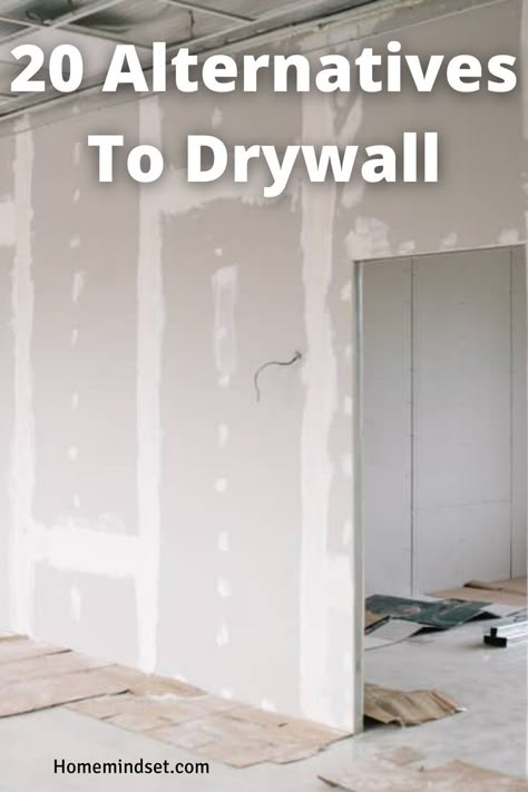 Want to know the alternatives to drywall? In this complete guide, well give you the top 20 list plus so much more. How To Put Up Walls In Basement, Paneling For Basement Walls, Building Basement Walls, Wall Building Ideas, Finishing Basement Walls Without Drywall, How To Build A Wall In Basement, Basement Drywall Alternative, How To Build Walls In Basement, Basement Wall Paneling Ideas