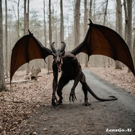 THE JERSEY DEVIL Mystic Creatures, Creature Ideas, The Jersey Devil, Love Monster, Jersey Devil, Legendary Creature, New Jersey Devils, Aesthetic Stuff, Cool Cartoons