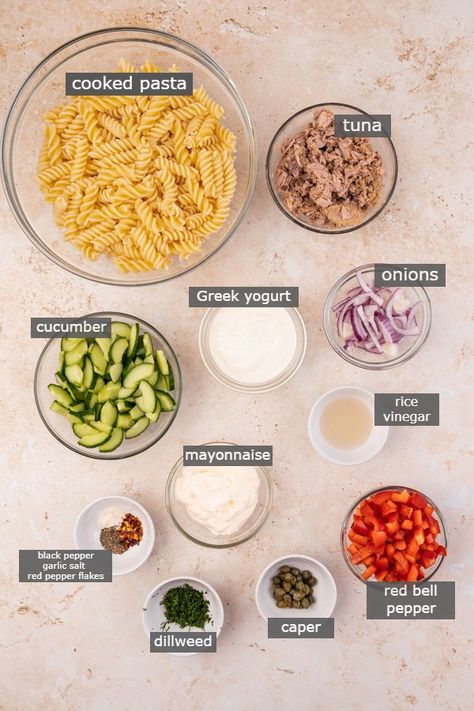 Easy Different Pasta Recipes, Cold Pasta Tuna Salad Recipes, Tuna Salad Pasta Recipe, Pasta Salad Tuna Cold, Tuna Rotini Pasta, Foods People Dont Like, Salad Pasta Recipes Cold, Pasta And Tuna Salad, Tuna Recipes Salad