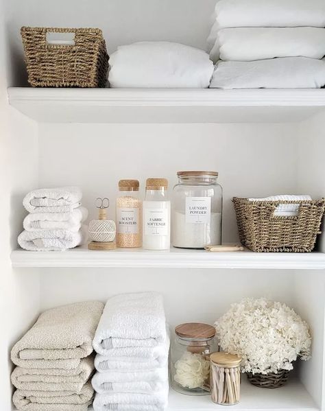 Pantry Storage Solutions, Small Apartment Organization, Laundry Shelves, Laundry Room Ideas Small Space, Ceiling Shelves, Small Laundry Room Organization, House Organisation, Laundry Essentials, Laundry Room Ideas