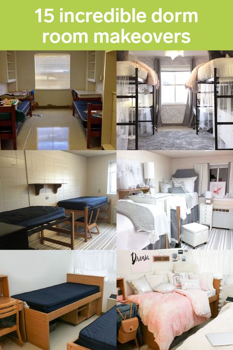 Dorm Before And After, Dorm Room Furniture Arrangement, Dorm Design Ideas, Tut Dorm Room, Dorm Room Transformation, Dorm Room With Roommate, Dorm Room Roommate, Msu Dorm, Dorm Arrangement