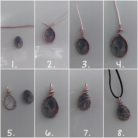 Wrapping A Crystal With Wire, Wire Wrapped Crystals Diy, Wire Wrapping Crystals For Beginners, Wire Crystal Jewelry, Crystal Necklace Diy Wire Wrap, Wire Crystal Necklace, Crystal Jewelry Ideas, Wire Wrapped Crystal Necklace, Crystal Jewelry Diy