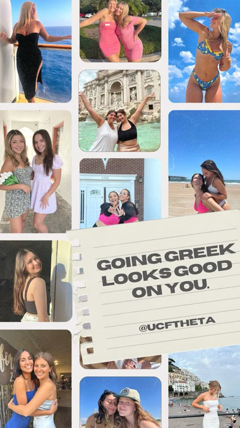 Theta Graphic, Sorority Social Media, Go Greek Graphics, Spirit Week Themes, Sorority Instagram, Greek Graphics, Recruitment Graphics, Panhellenic Recruitment, Sorority Socials