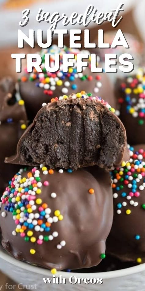 Easy Truffle Recipe, Best Nutella Recipes, Nutella Truffles, Truffle Recipe Easy, Oreo Ball, Oreo Balls Recipe, Oreo Truffles Recipe, Easy Truffles, Truffle Recipes