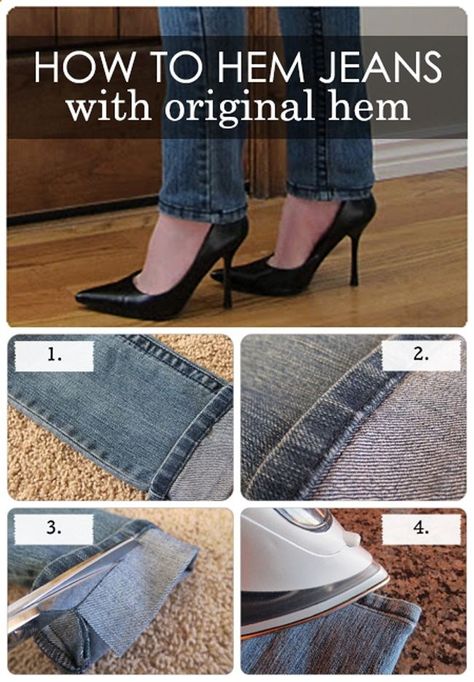 Complete Guide on How to Hem Jeans with original hem - Yes Missy This is genius! - your-craft.org Hem Jeans With Original Hem, Sew Jeans, Hemming Jeans, Jeans Tutorial, Original Hem, Sewing Alterations, Sewing 101, Diy Vetement, Sew Ins