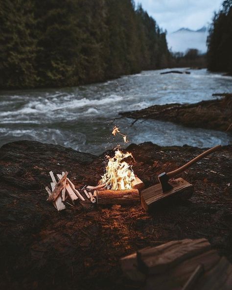 Camping & Hiking & Outdoor on Instagram: “Some people walk in the rain, others just get wet. Roger Miller ............ ✅Follow: @survivalsupplyzone 👈 ✅Follow: @bushcraftapocalypse 👈…” Camp Fires, Fire Flames, Wild Camping, Camping Photography, Camping Aesthetic, Walking In The Rain, Adventure Camping, Break Dance, Camping Outdoors