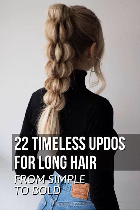 Updos For Long Hair Updos For Long Hair Extensions, Cute Updo Long Hair, Quick Updo Long Hair, Easy Long Updo, Thick Hair Dos, Easy Ways To Put Up Long Hair, Hairstyles For Long Damaged Hair, Easy Updos Long Hair, Easy Updos For Long Wavy Hair