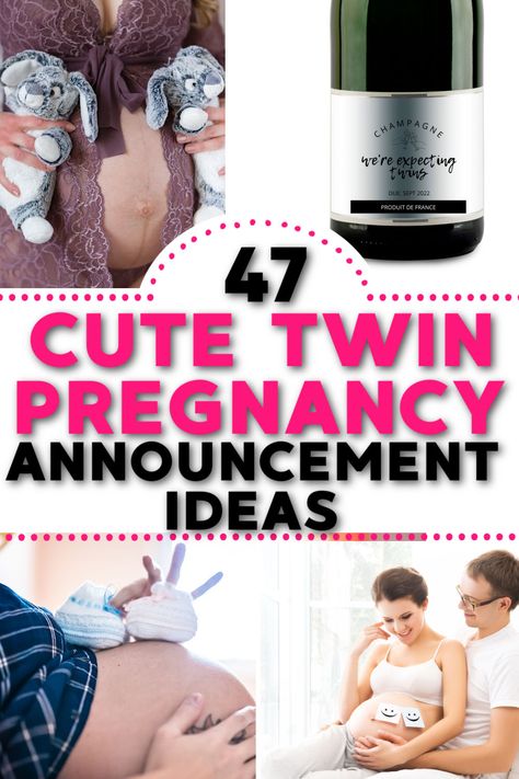 Looking for some unique twin pregnancy announcement ideas? Check out these fun announcements that will shock everyone! Cute Twin Announcements, Twin Reveal Announcement, Cute Twin Pregnancy Announcement, Its Twins Announcement, Announcing Twins To Family, Twin Announcement Ideas Funny, Twin Pregnancy Announcement Sibling, Surprise Twin Announcement, Twins Announcement Ideas