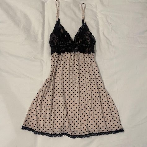 Victoria’s Secret slip dress pink polka dots with... - Depop Polka Dot Slip Dress Outfit, Slip Dress Victorias Secret, Victoria's Secret Sleeveless Slip Dress, Victoria’s Secret Slip Dress, Red Polka Dot Slip Dress, Victoria Secret Dress, Vintage Lingerie, Pink Polka Dots, Victoria’s Secret