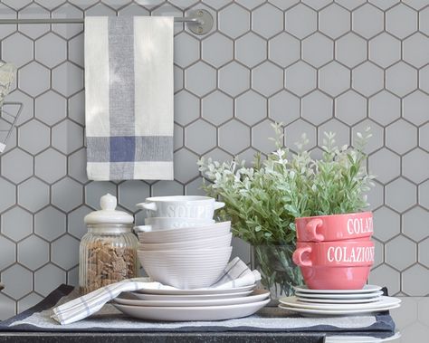 Most people value a clean and tidy kitchen, so whether it’s part of your weekend chores or a conjoined effort on the part of a household, cleaning wall tile is an endeavor we all must face. Gray Tile Backsplash, Hexagon Backsplash, Residential Flooring, Arabesque Tile, Hexagon Mosaic Tile, Matte Tile, Classic Tile, Mosaic Backsplash, Porcelain Mosaic Tile