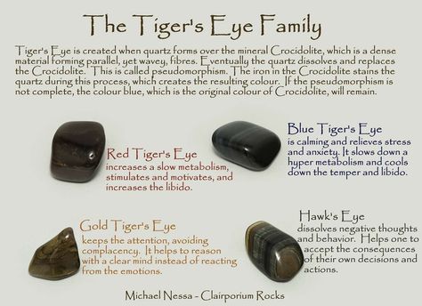 Even though hawk's eye and blue tiger's eye are the same thing. Crystal Healing Chart, Tiger Eye Crystal, Crystals Healing Properties, Crystals Healing, Gemstone Meanings, Crystal Therapy, Blue Tigers Eye, Crystal Healing Stones, Crystal Meanings