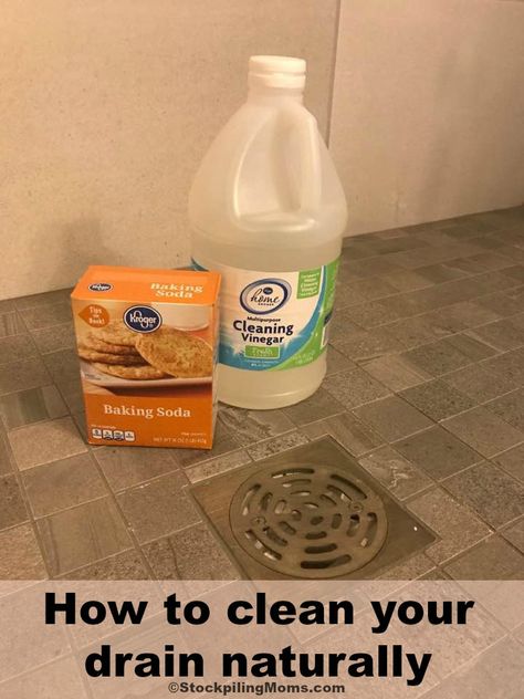 Remove Hair From Drain, Shower Drain Cleaner, Cleaning Sink Drains, Diy Drain Cleaner, Remove Yellow Stains, Natural Cleaning Solutions, Candy Poster, Baking Soda Vinegar, House Maintenance