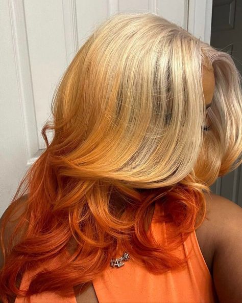 Get ready to turn heads with our latest addition - a 13x4 HD lace front unit in beautiful shades of blonde and burnt orange. Reach us via DM, or post a comment, with inquiries. #bellahaircrownz #wigs #followers #blonde #fypシ゚viralシ Burnt Orange And Blonde Hair, Ginger Blonde Wig, Blonde And Orange Hair, Blonde Orange Hair, Blonde And Ginger Hair, Orange And Blonde Hair, Orange Hairstyles, Burnt Orange Hair Color, Ginger And Blonde