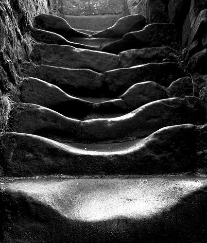 The test of time Stone Stairs, Take The Stairs, Black And White Photograph, Stair Steps, Stairway To Heaven, Staircases, Wabi Sabi, Black And White Photography, Architecture Details