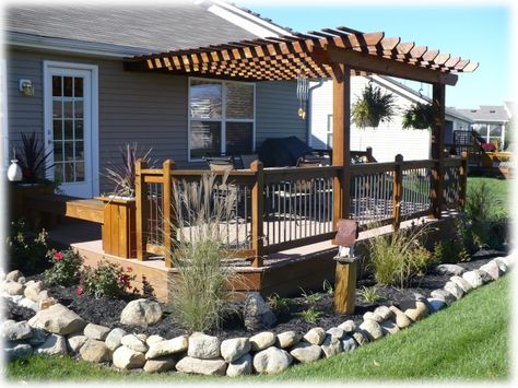 Deck with pergola Small Pergola, Pergola Ideas, Wooden Deck, Building A Pergola, Pergola Canopy, Wooden Pergola, Backyard Pergola, Deck With Pergola, Custom Decks