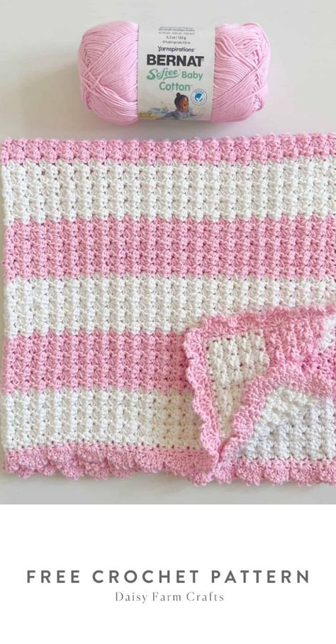 Free crochet pattern - Flamingo Stripes Baby Blanket by Daisy Farm Crafts. Free printable easy-to-follow pattern. Daisy Farm Crafts Crochet Blanket, Daisy Farms Crochet Patterns, Easy Crochet Baby Blanket Free Pattern, Amanda Crochets, Free Crochet Baby Blanket, 2024 Crochet, Crochet Flamingo, Baby Blanket Crochet Pattern Easy, Daisy Farm Crafts