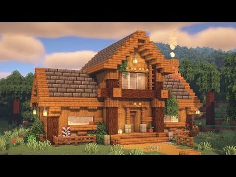 How to build a Large Spruce House in Minecraft | Spruce Mansion Tutorial - YouTube Cute 2 Story Minecraft House, Hill Minecraft House, Practical Minecraft House, Minecraft Houses 1.19, Cute Easy Starter Homes Minecraft, Basic Minecraft Survival House, Minecraft House On Hill, Basic Minecraft Houses, Minecraft Ranch House