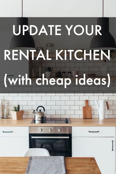 Temporary Countertop Apartments, Update Apartment Kitchen, Rental House Kitchen Makeover, Diy Small Kitchen Cabinets, Rental Property Kitchen Remodel, Old Apartment Kitchen Makeover, Small Apartment Kitchen Remodel Ideas, Apartment Kitchen Update, Change Kitchen Counters