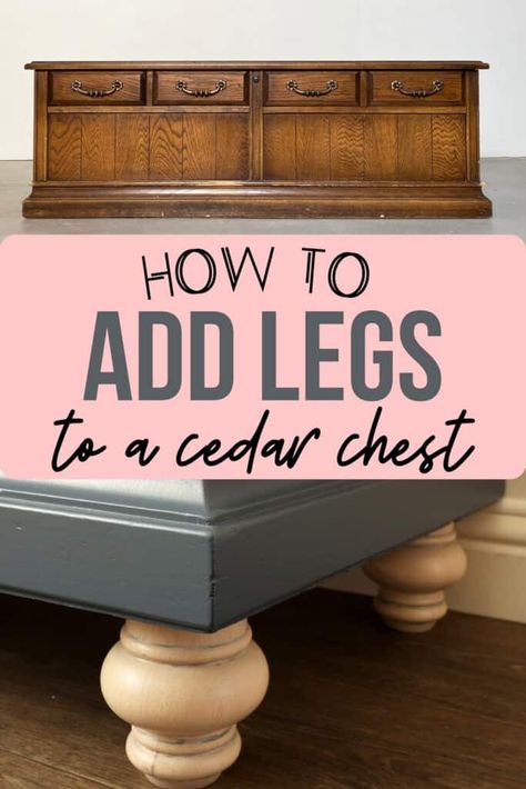 Refinished Cedar Chest Ideas, Diy Furniture Legs Ideas, Hope Chest Makeover, Cedar Chest Redo, Painted Cedar Chest, Chest Decor, Chests Diy, Chest Makeover, Chest Ideas