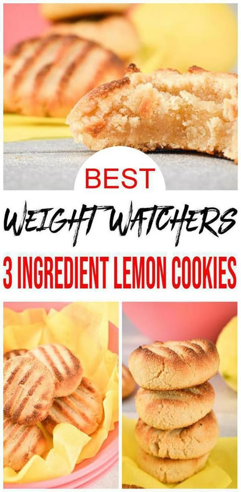 Check out these 3 ingredient Weight Watchers lemon cookies. Great Weight Watchers desserts, Weight Watchers snacks, Weight Watchers breakfast cookie. Perfect WW Christmas cookies, New Years, Valentines day food w/ smartpoints. #ww #cookies Ww Lemon Truffles, Low Carb Lemon Cookies, 3 Ingredient Lemon Cookies, Weight Watchers Lemon Truffles, Lemon Snacks Healthy, Low Calorie Lemon Cookies, Healthy Lemon Cookies Recipes, Flourless Lemon Cookies, Low Calorie Cookies Healthy