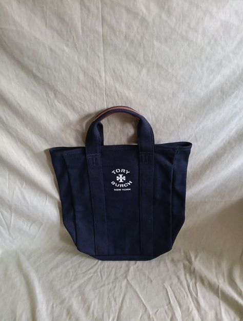 NEW TORY BURCH  LIMITED EDITION Mercer St Canvas Tote Bag Shopper In Navy Blue Vintage Inspired Outfits, Navy Color, Canvas Tote Bag, Rectangle Shape, Canvas Tote, Tory Burch, Bags Handbags, Women's Accessories, Cool Outfits