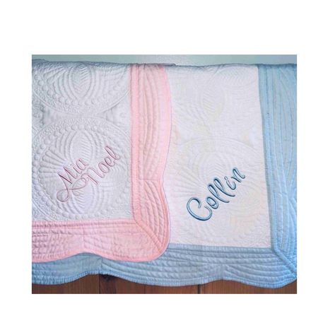 Monogram Baby Quilts Baby Adoption, Monogrammed Baby Quilt, Heirloom Baby Blankets, Personalized Baby Quilt, Monogram Quilt, Monogram Baby Blanket, Embroidery Blue, Monogram Baby, Pink Nursery Decor