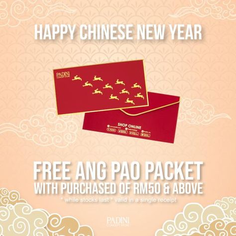 Padini Chinese New Year FREE Ang Pow Packet Promotion Ang Pow, Ang Pao, Happy Chinese New Year, Sale Promotion, Christmas Bags, Fashion Sale, Free Christmas, Chinese New Year, Store Design