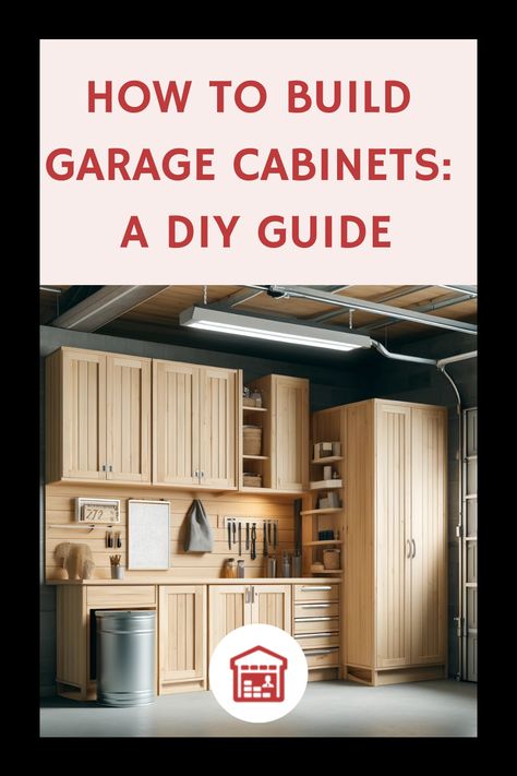 Learn step-by-step how to build your own garage cabinets with this comprehensive DIY guide. Maximize your storage space and keep your garage organized! This tutorial covers everything you need to know to get started on this practical project. How To Store Tools In Garage, Diy Garage Storage Cabinets Wall, Build Garage Cabinets, Garage Workshop Layout Storage Cabinets, Workshop Cabinets Diy, Diy Garage Cabinets Ideas, Shop Cabinets Ideas, Cheap Garage Cabinets, Garage Cabinets Ideas