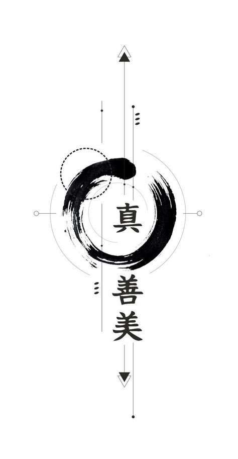 Enso Tattoo Woman, Japanese Tattoo Drawings, Concept Tattoo Design, Enso Tattoo, Japanese Tattoo Words, Zen Tattoo, Tattoos Fonts, Geometric Line Tattoo, Cyberpunk Tattoo