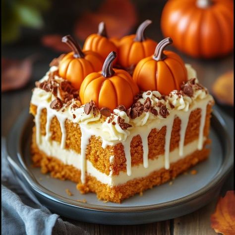 FAMILY RECIPES COMMUNITY | Pumpkin Patch Poke Cake 🎃🍰 | Facebook Homemade Spice Cake, Halloween Hosting, Pumpkin Patch Cake, Spice Cake Mix, Homemade Spices, Recipe Community, Poke Cake, Spice Cake, Cake Ingredients