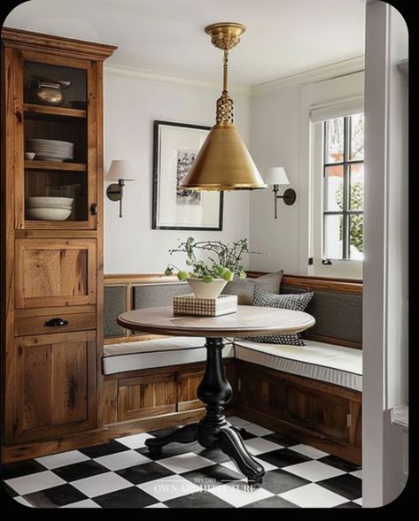 Breakfast Nook Ideas With Storage, Kitchen Nook With Cabinets, Open Shelving Breakfast Nook, Breakfast Nook To Pantry, Eat In Breakfast Nook, Cabin Breakfast Nook, Breakfast Nook With Cabinets, Storage Nook Ideas, House Nook Ideas