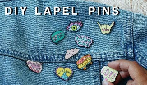 Easy Tips to Make Your Own Lapel Pins At Home – LUULLA'S BLOG Lapel Pins Diy, Enamel Pins Diy, Make Your Own Pins, Homemade Pins, Make Enamel Pins, Shrinky Dink Crafts, Badges Diy, Pins Diy, Diy Dresser Makeover