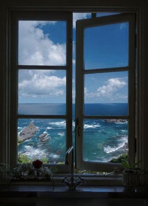 Window View, Foto Art, Through The Window, Open Window, Pretty Places, Travel Inspo, Ocean View, Beautiful Views, Beautiful World