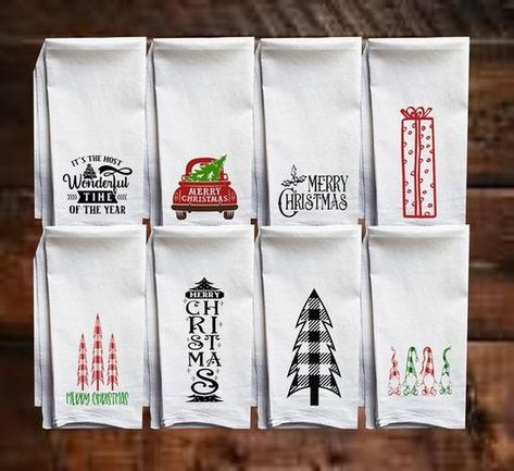 Flour Sack Set of 4 Christmas Designs Towel Dish Towel Funny | Etsy Christmas Tea Towels, Holiday Hand Towels, Holiday Kitchen Towel, Wash Towels, Diy Towels, Christmas Towels, Christmas Kitchen Towels, Funny Kitchen, Christmas Dishes