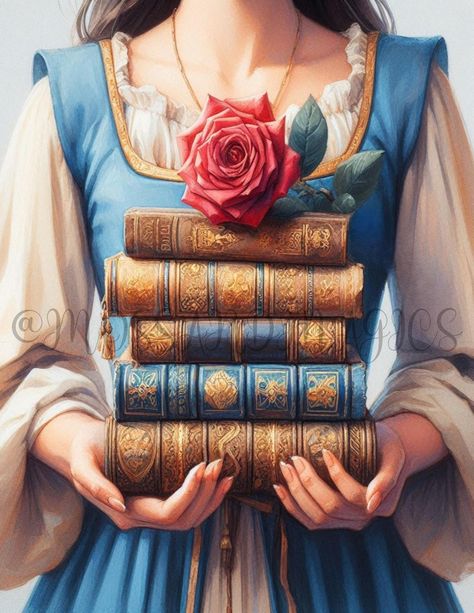 Beauty And The Beast Wall Art, Beauty Beast Aesthetic, Bell Aesthetic Princess, Beauty And The Beast Inspired Room, Literature Wallpaper Aesthetic, Belle Tattoo Disney, Bell Disney Princess, Beauty And The Beast Artwork, Beauty And The Beast Room