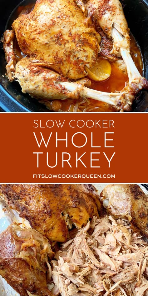 Slow Cooker Whole Turkey Slow Cooker Whole Turkey, Turkey Crockpot, Turkey Breast Crockpot, Turkey Crockpot Recipes, Whole Turkey Recipes, Slow Cooker Turkey Breast, Juicy Turkey, Crockpot Turkey, Slow Cooker Turkey