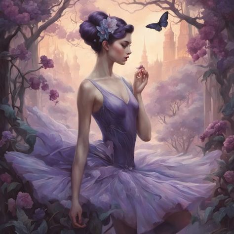 ballerina / ballet / forest / fantasy / castle Lilac Fairy Ballet, Fantasy Ballerina, Fantasy Castle, Game Concept Art, Game Concept, Purple Lavender, New Backgrounds, Art Icon, Fantasy Art