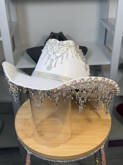 Western Cowgirl Hat, Cowgirl Hat Bands, Bedazzled Cowboy Hat, Cute Cowgirl Hat, Rhinestone Cowgirl Hat, Western Themed Party, Space Costume, Cowboy Hat Design, Rhinestone Hat