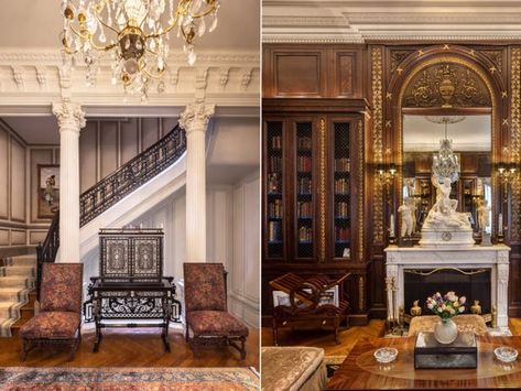 A $33 Million Gilded Age Mansion in New York for Sale After 40 Years Gilded Age New York, Minecraft Townhouse, Mansion In New York, Million Dollar Houses, Marble Bar Top, New York Socialites, House In New York, Gilded Age Mansions, Woman Inspiration