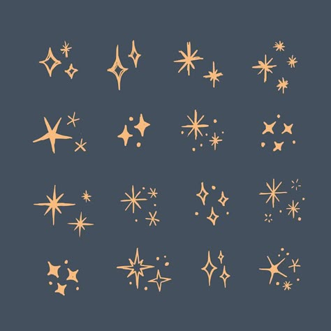 Free Vector | Hand drawn sparkling star collection Drawing On Hand Doodles, Drawing On Hand, Sparkle Paint, Snowflakes Drawing, Stars Vector, Star Doodle, Drawing Stars, Hand Doodles, Star Illustration