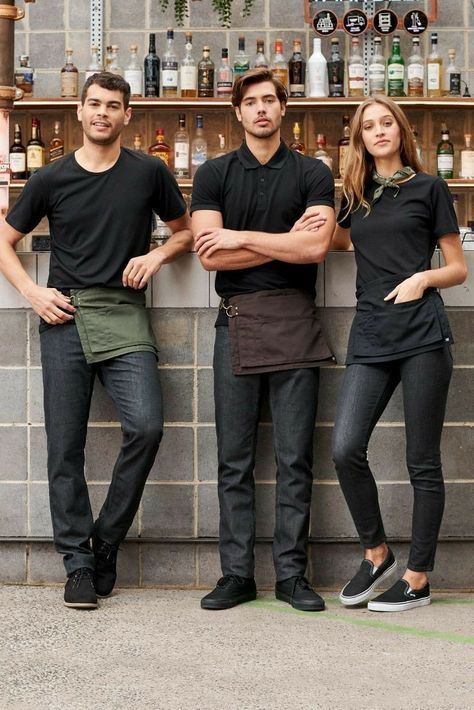 Waiter Uniform Design, Barista Uniform, Bartender Uniform, Barista Outfits, Waitress Outfit, Cafe Uniform, Waiter Uniform, Employee Uniform, Utility Apron