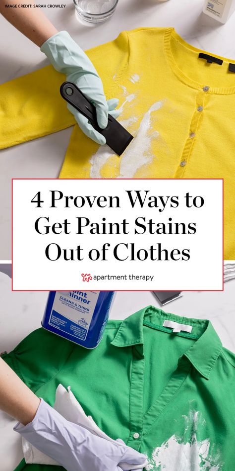 Paint Out Of Clothes, How To Paint Behind A Toilet, Remove Acrylic Paint, Remove Paint, Stain On Clothes, Paint Thinner, Remove Stains, Washable Paint, Paint Stains