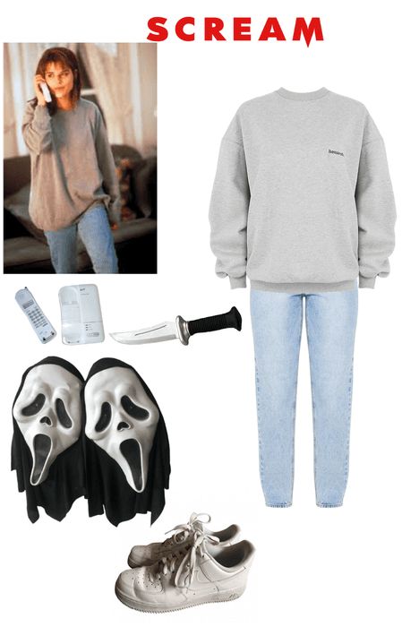 Sidney Prescott Outfit | ShopLook Scream 90s Outfits, Scream Movie Sidney Outfits, Sidney Presscot Outfit, 90s Horror Halloween Costumes, 90s Horror Outfit, Sydney Prescott Makeup, Scream Costume Sydney, Scream 1996 Inspired Outfits, Billy And Sydney Scream Costume