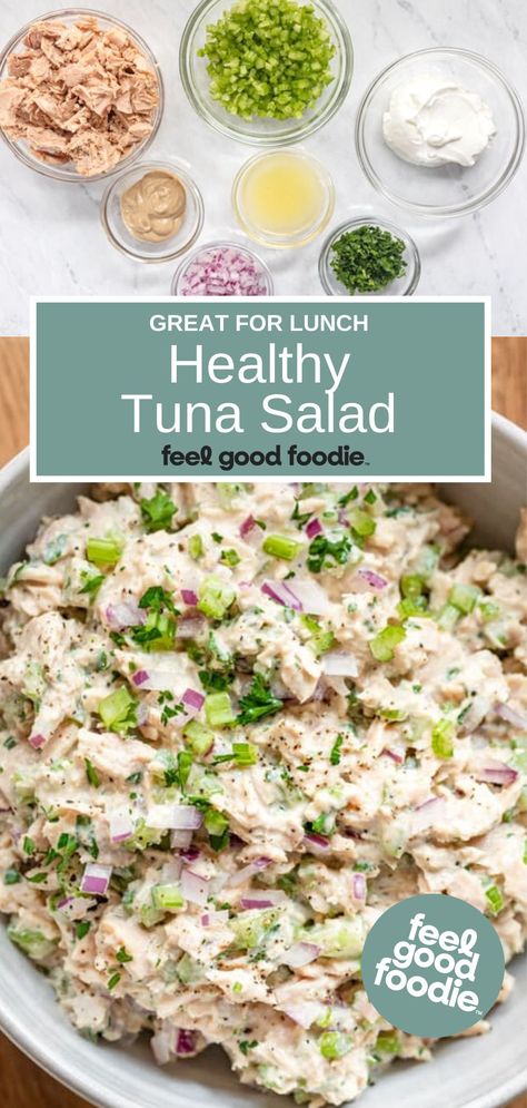 Healthy Tuna Recipes, Healthy Tuna Salad, Lunch Healthy, Healthy Tuna, Tuna Salad Recipe, Tuna Recipes, Yogurt Recipes, Tuna Salad, Healthy Food Choices