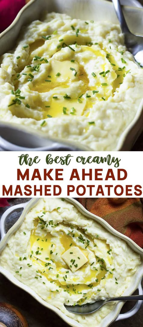 Mashed Potatoes For A Crowd, Potatoes For A Crowd, Mashed Potatoes Thanksgiving, Make Ahead Mashed Potatoes, Creamy Potatoes, Best Mashed Potatoes, Thanksgiving 2022, Thanksgiving Cooking, Potato Recipes Side Dishes