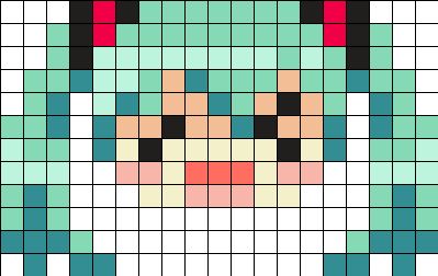 Kandi Patterns - View User Miku Perler, Miku Kandi, Diy Kandi Bracelets, Diy Kandi, Pattern Maker, Kandi Patterns, Photo Pattern, Bead Sprite, Kandi Bracelets