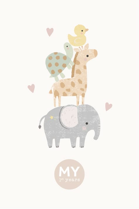 New Baby Illustration, Elephant Illustration Art, Baby Illustration Art, Baby Animals Illustration, Newborn Illustration, Baby Shower Illustration, Soft Illustration, Baby Birthday Photoshoot, Baby Sticker